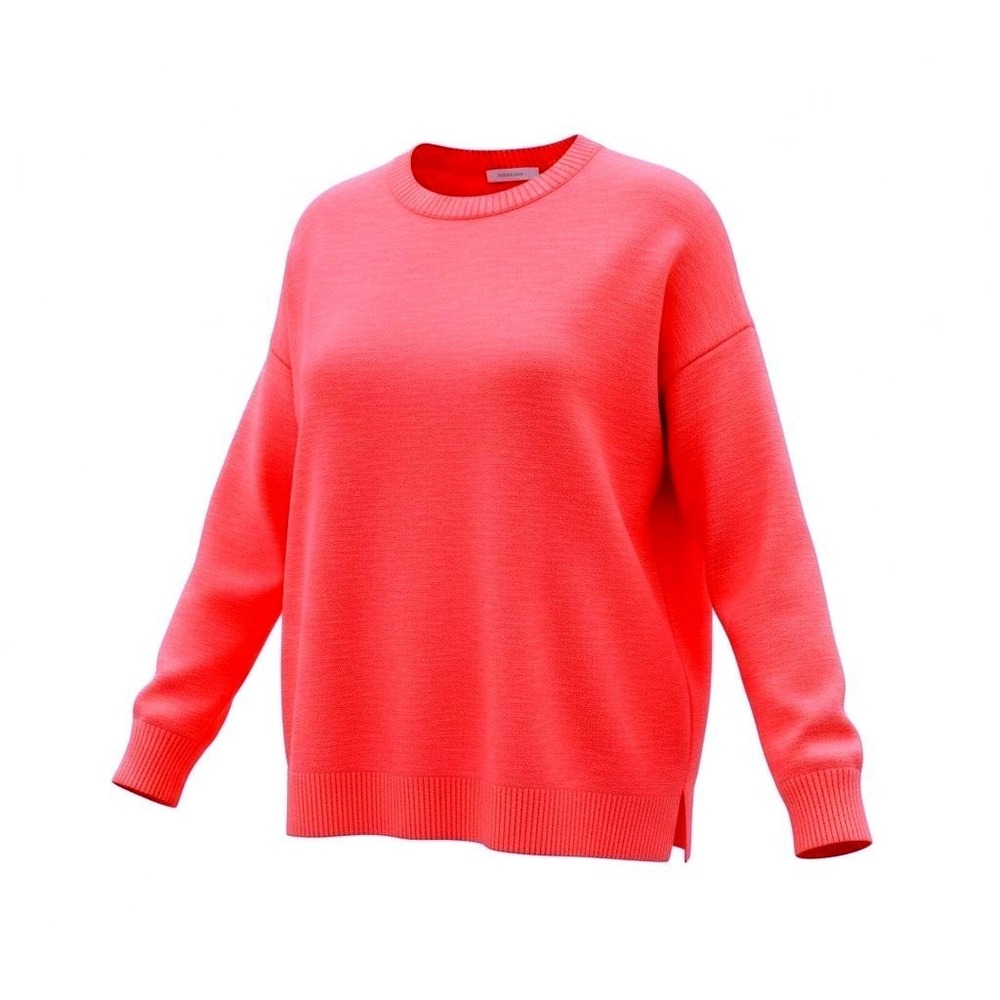 J.Crew Linen Blend Crewneck Sweater Women Medium Pink Lightweight Slit Hem
